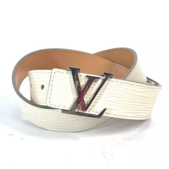 LOUIS VUITTON Epi LV buckle Accessories belt Epi Leather White/SilverHardware - Picture 1 of 15